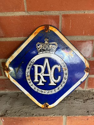 Lot 305 - RAC ENAMEL SIGN 11" X 11"