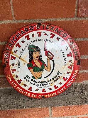 Lot 331 - ROUND TEXACO ENAMEL SIGN 12" DIA