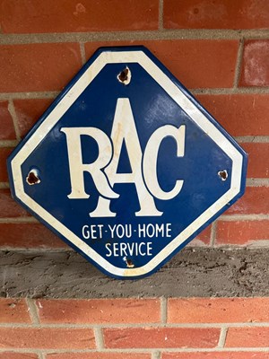 Lot 423 - RAC ENAMEL SIGN 14" X 14"