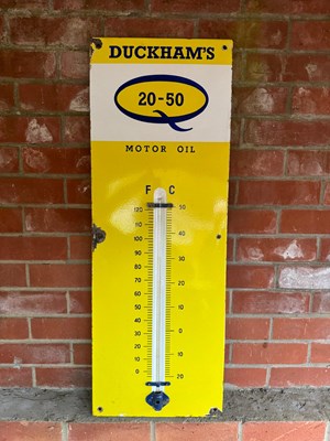 Lot 435 - DUCKHAMS MOTOR OIL THERMOMETER 36" X 13"