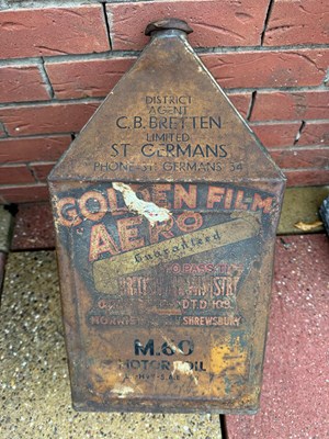 Lot 445 - GOLDEN FILM AERO MOTOR OIL CAN