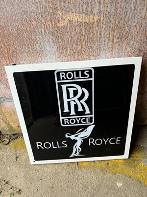 Lot 453 - ROLLS ROYCE LIGHT UP SIGN 24" X 24"