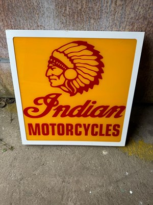 Lot 467 - INDIAN MOTORCYCLES LIGHT UP SIGN 24" X 24"