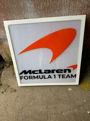 Lot 473 - MCLAREN FORMULA 1 TEAM LIGHT UP SIGN 24" X 24"