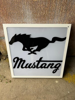 Lot 481 - MUSTANG LIGHT UP SIGN 24" X 24"