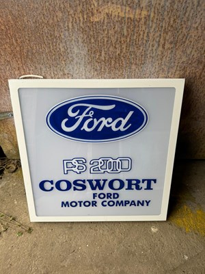 Lot 489 - FORD RS 2000 COSWORTH LIGHT UP SIGN 24" x 24"