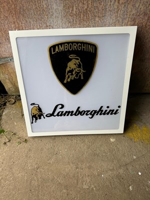 Lot 493 - LAMBORGHINI LIGHT UP SIGN 24" X 24"