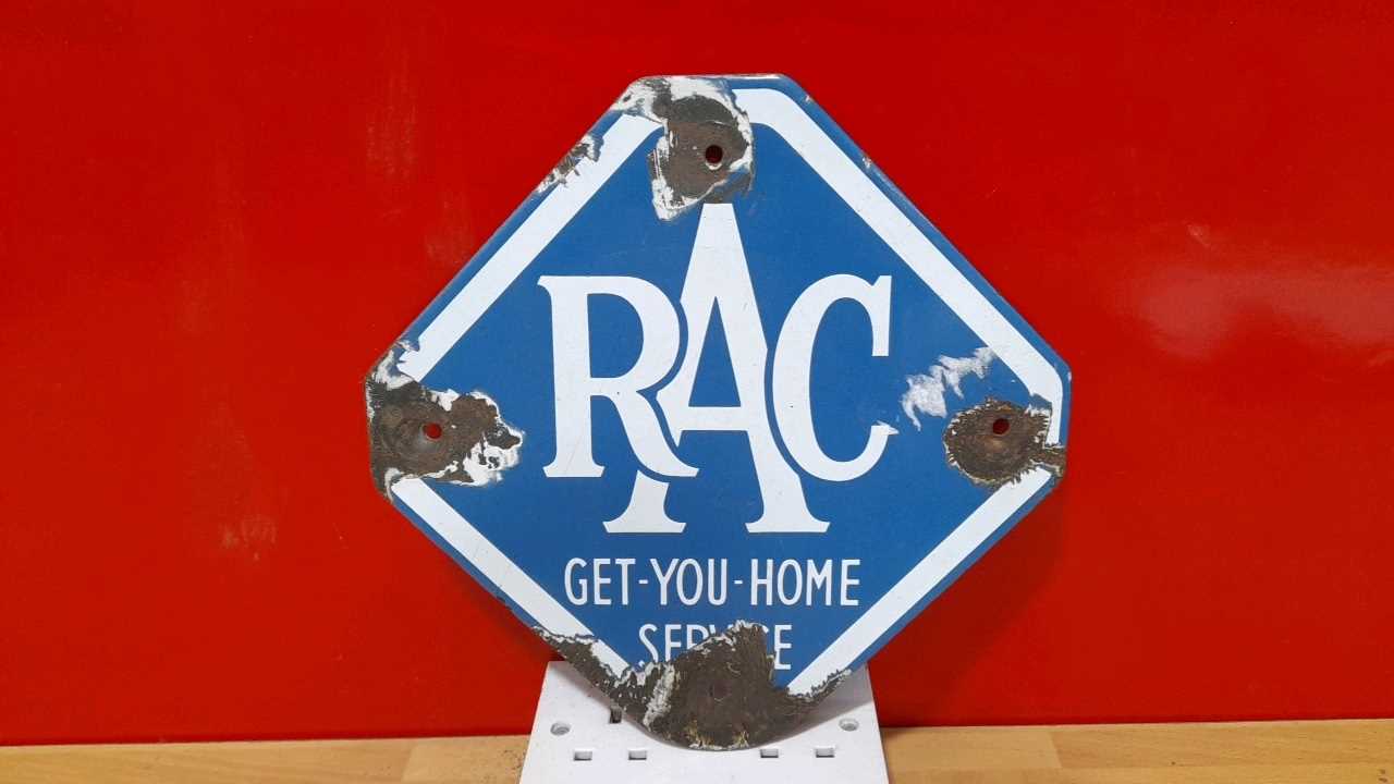 Rac Sign In Lot 283 - RAC GET YOU HOME SERVICE ENAMEL SIGN 10