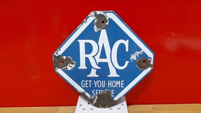 Lot 645 - RAC GET YOU HOME SERVICE ENAMEL SIGN 10" X 10"