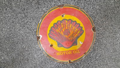 Lot 651 - SHELL MOTOR OIL SIGN 12" DIA