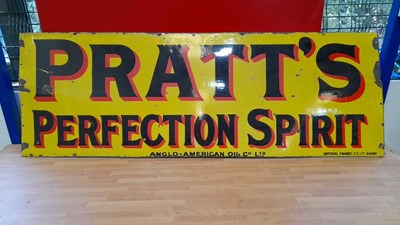 Lot 537 - PRATT'S PERFECTION SPIRIT ENAMEL SIGN 52" X 18"