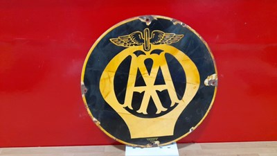 Lot 575 - AA ENAMEL SIGN 14" DIA