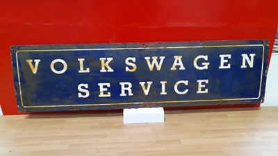 Lot 605 - VOLKSWAGEN SERVICE ENAMEL SIGN 36" X 9.5"