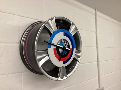 Lot 155 - BMW MOTORSPORT ALLOY WHEEL CLOCK