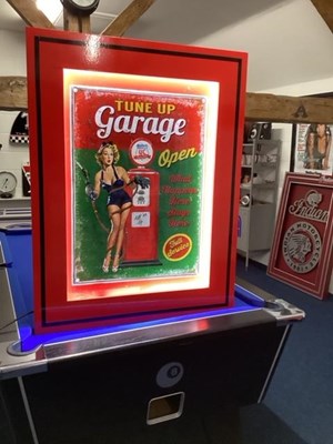 Lot 165 - PIN-UP GIRL, TUNE UP GARAGE ILLUMINATED SIGN