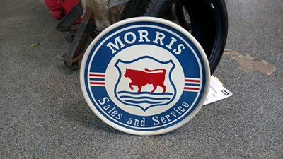 Lot 667 - PAINTED STEEL MORRIS SIGN