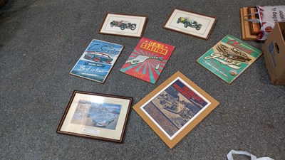 Lot 725 - 7 FRAMED AUTOMOBILE PRINTS