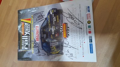 Lot 873 - DEREK RINGER/JIMMY McCRAE SIGNED KNOCKHILL BROCHURES ,FORD ESCORT FRAMED PICTURE