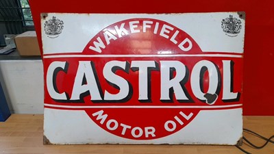 Lot 143 - CASTROL MOTOR OIL ENAMEL SIGN 23" X 15"