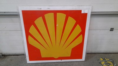 Lot 615 - GENUINE SHELL PLASTIC GARAGE SIGN 48" X 45"