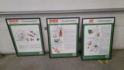 Lot 763 - 3X VINTAGE FRAMED CASTROL POSTERS 34" x 25"