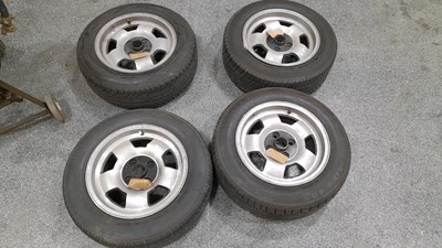 Lot 815 - SET OF 4 TVR WHEELS & TYRES ( ALL PROCEEDS TO CHARITY ) 205v60/r15