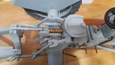 Lot 773 - WOODEN HAND BUILT GREY FERGUSON & PLOUGH 35" X 10"