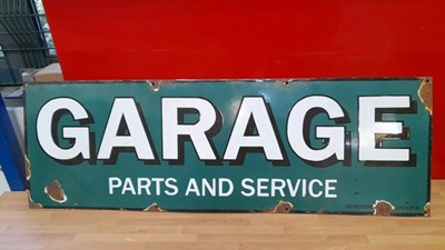 Lot 791 - GARAGE PARTS & SERVICE ENAMEL SIGN 36" x 12"