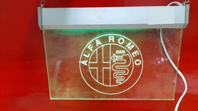 Lot 789 - ALFA ROMEO , DOUBLE SIDED LIGHT UP SIGN 12" X 9"