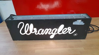 Lot 807 - WRANGLER , DOUBLE SIDED LIGHT UP SIGN 19" X 6"