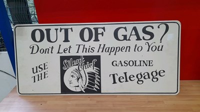 Lot 809 - OUT OF GAS ALUMINIUM SIGN 35" X 16"