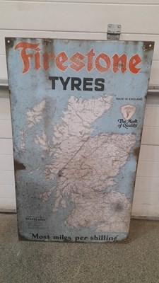 Lot 238 - FIRESTONE ENAMEL MAP OF SCOTLAND