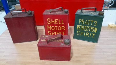 Lot 209 - 4X PETROL CANS SHELL & PRATT'S