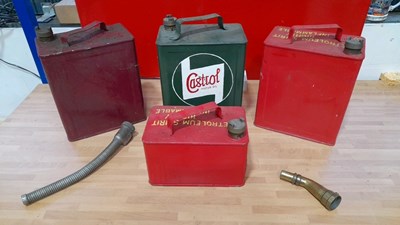 Lot 393 - 4X PETROL CANS INC 2X SCREW ON POURING SPOUTS