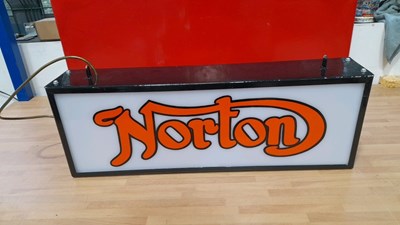 Lot 343 - NORTON DOUBLE SIDED LIGHT UP SIGN 25" x 9"