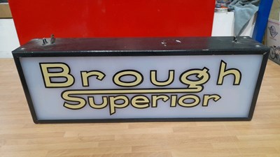 Lot 371 - BROUGH SUPERIOR, DOUBLE SIDED LIGHT UP SIGN 25" X 9"