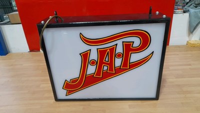 Lot 487 - J.A.P. , DOUBLE SIDED LIGHT UP SIGN 17" X 12"