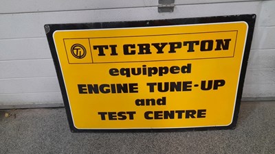 Lot 569 - T.I CRYPTON TUNING ENAMEL SIGN 36" X 23"