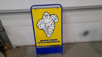 Lot 3 - EARLY 1990'S MICHELIN DOUBLE SIDED METAL SIGN 44" X 23" NEW OLD STOCK