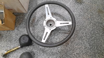 Lot 123 - SELECTION OF LIGHTS, HORNS & TRIUMPH WHEEL HUB CAPS