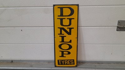 Lot 255 - DUNLOP TYRES ENAMEL SIGN 16" X 6"