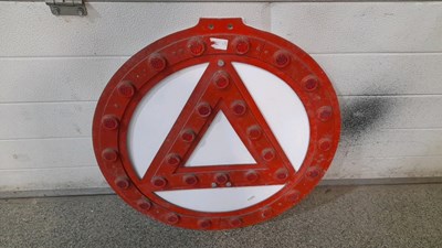 Lot 681 - RED WARNING TRIANGLE SIGN 24" DIA