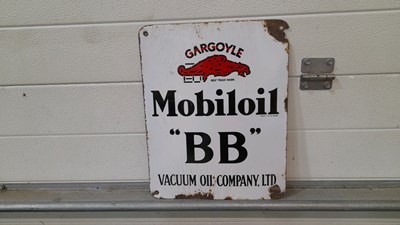 Lot 665 - MOBILOIL "BB" ENAMEL SIGN 15" X 12"