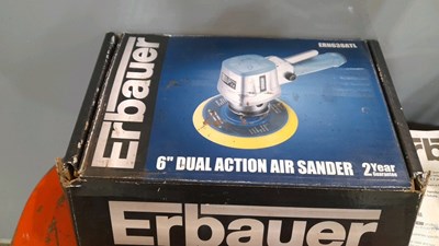 Lot 693 - ERBAUER HVLP SYPHON SPRAY GUP + 6" DUAL ACTION AIR SANDER