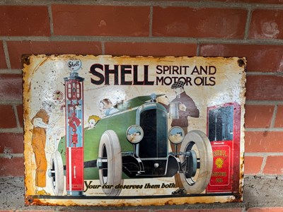 Lot 33 - SHELL ENAMEL SIGN 21" X 14"