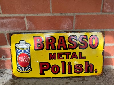 Lot 95 - BRASSO ENAMEL SIGN 18" X 9"