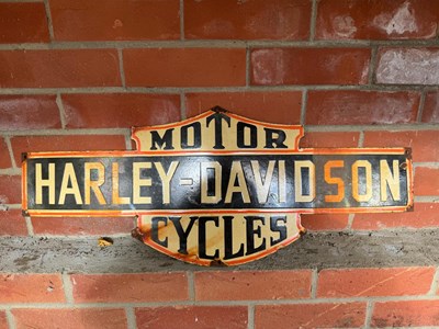 Lot 141 - HARLEY DAVIDSON SIGN 29" X 11.5"