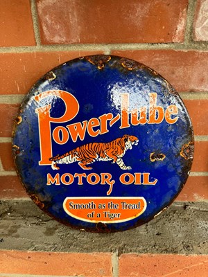 Lot 189 - POWERLUBE ENAMEL SIGN 12" DIA