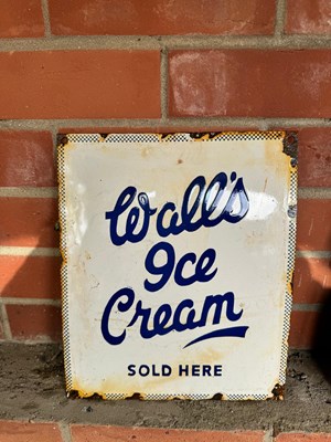 Lot 207 - WALLS ENAMEL SIGN 12" X 10"