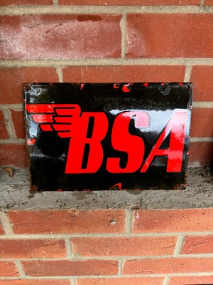 Lot 225 - BSA ENAMEL SIGN 12" X 8"